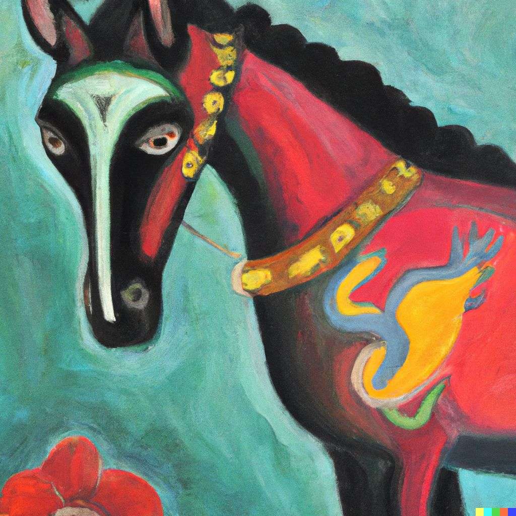 a horse, painting by Frida Kahlo